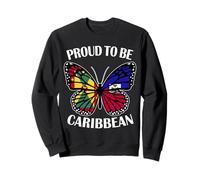 Caribbean Girl Butterfly Grenada and Haiti Flag Heritage Sweatshirt