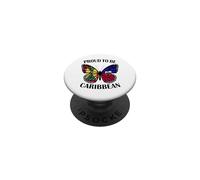 Caribbean Girl Butterfly Grenada and Haiti Flags Heritage PopSockets Adhesive PopGrip