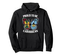 Caribbean Girl Butterfly Grenada and St Lucia Flag Heritage Pullover Hoodie