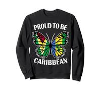 Caribbean Girl Butterfly Guyana and Vincent Flag Heritage Sweatshirt