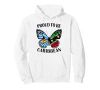 Caribbean Girl Butterfly St Lucia and St Kitts Flag Heritage Pullover Hoodie