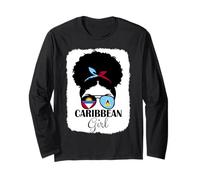 Caribbean Girl Roots Antigua and St Lucia Mix Heritage Long Sleeve T-Shirt