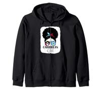 Caribbean Girl Roots Antigua and St Lucia Mix Heritage Zip Hoodie