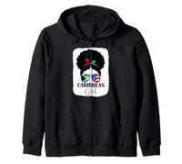 Caribbean Girl Roots Bahamas and Puerto Rico Mix Heritage Zip Hoodie
