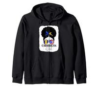 Caribbean Girl Roots Barbados and Puerto Rico Mix Heritage Zip Hoodie