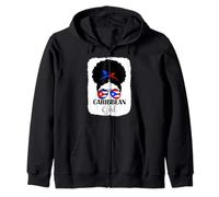 Caribbean Girl Roots Cuba and Puerto Rico Mix Heritage Zip Hoodie