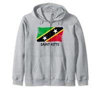 Caribbean Island St Kitts Vintage Flag Saint Kitts Zip Hoodie