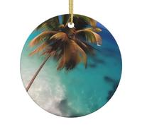 Caribbean Islands A 2.9-inch Ceramic Christmas Ornament with a Printed Pattern Perfect for windowsills porches and Living Rooms