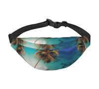 Caribbean Islands Large Fashion Crossbody Waist Bag, Travel Casual Boys Waist Bag, Suitable for Sports, Running, Cycling, Traveling, Fishing