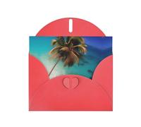 Caribbean Islands patterns Red Pearlescent Paper Holiday Cards 6x4 Inches - With Envelopes for Birthdays, Weddings, and Condolences