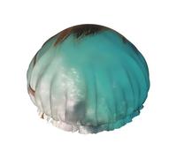 Caribbean Islands Printed shower cap, reusable, specially designed for women's long hair, double-layer structure, suitable for bathing.