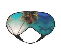 Caribbean Islands Soft Eye Mask Covers Blackout Sleeping Eye Mask with Elastic Strap/Headband for Men Women, Travel, Nap