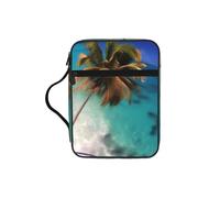 Caribbean Islands Water-Resistant Bible Tote Bag with Pocket, Large Journal Cover Case for Church Travel