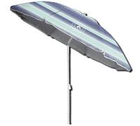 CARIBBEAN JOE Chaby International Portable, Adjustable Tilt Beach Umbrella with UV Protection | Vented Canopy, Built-in Sand Screw Anchor, Carry Bag | 6 FT (Horizon Stripe) (CJ-UV72HS)