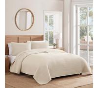 Caribbean Joe King Size Stonewashed Quilt Set, Soft, Lightweight Relaxed Style, Taupe