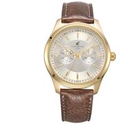 CARIBBEAN JOE Men’s Analog Wrist Watches, Classic Round Case Design, Quartz Movement, Decorative Subdial Styling, Casual to Dress Fashion Watches for Everyday Wear and Gifting, Gold
