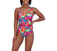 Caribbean Joe Women's Ruched One-Piece Tummy Control, Quick Drying, Removable Cups, Adjustable Strap Swimsuit, Coral, 16, Coral, 18