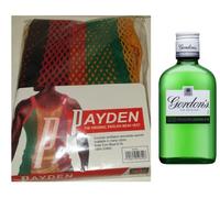 Caribbean Men Original Mesh & Alcohol Gift Box | Hamper | Christmas Gifts | Birthday Gift | Original Mesh Marina| Gifts for Him | Caribbean Gifts (Gordon's Gin 20cl, Extra Large)