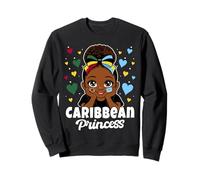 Caribbean Princess Girl Dominica and St Lucia Flag Heritage Sweatshirt
