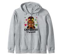 Caribbean Princess Girl Grenada and Guyana Flag Heritage Zip Hoodie