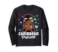 Caribbean Princess Girl Montserrat St Lucia Flag Heritage Long Sleeve T-Shirt