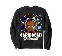 Caribbean Princess Girl Montserrat St Lucia Flag Heritage Sweatshirt