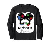 Caribbean Princess Roots Antigua and St Kitts Mix Heritage Long Sleeve T-Shirt