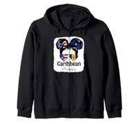 Caribbean Princess Roots Boricua and Barbados Mix Heritage Zip Hoodie