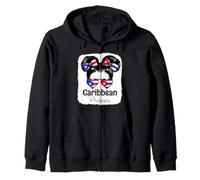 Caribbean Princess Roots Boricua and Cuba Mix Heritage Zip Hoodie