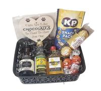 Caribbean Rum Miniature Gift Basket |Gift Hamper| Rum Gift | Alcohol Gift | For Her | Adult Gifts (Cats chocolate)