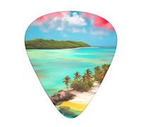 Caribbean Scenery Guitar Plectrums Classical Triangle Bass Acoustic And Electric Guitar Plectrums For Guitarists 12 Pieces