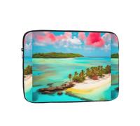 Caribbean Scenery Patterned Laptop Sleeve 10 Inch Shockproof for Slim Protective Notebook Computer Bag Briefcase