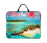 Caribbean Scenery Print 14in Laptop Case Sleeve Bag â€“ Padded for Protection, Portable Handle & Smooth Zipper
