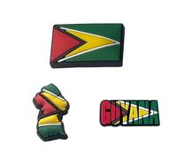 Caribe Heart Guyana Flag Shoe Clip Charms