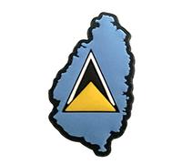 Caribe Heart Saint Lucia Flag Map Shoe Charm