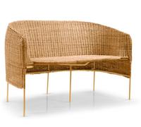 Caribe Natural 2 seater bench outdoor ames Raw natural material / Yellow - AMES 00ACNSB C