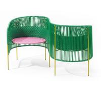 Caribe Vis a Vis Bench Outdoor ames Emerald green / bubblegum pink / curry yellow - AMES 01ACAVAV F