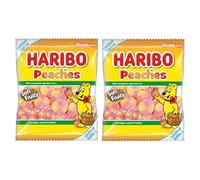 Caribou Candy Sweet Hamper - For Haribo Peaches Gummy Sugar Coated Sweets Peach Flavour 160g Limited Edition - 2x Share Bags