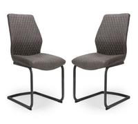 caribou grey fabric dining chairs in pair