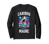 Caribou Maine Aurora Borealis Northern Lights Souvenir Long Sleeve T-Shirt