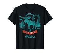 Caribou Maine Moose Mountain Vintage Souvenir T-Shirt