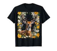 Caribou Surrounded by Flowers T-Shirt