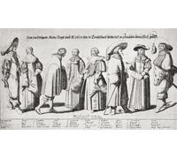Caricature of German fashions in the 17th century. From Modes and Manners published 1935. Poster Print by Hilary Jane Morgan (19 x 11)