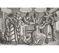 Caricature of the farthingale and the mask 1610. From Modes and Manners published 1925 Poster Print by Hilary Jane Morgan (17 x 11)
