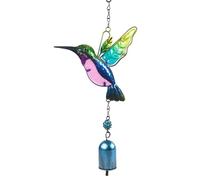 Carillon Éolien Colibri en Métal Peint à la Main - Décoration Artistique Avec Cloche Pour Jardin, Balcon, Intérieur ou Extérieur, Cadeau Parfait Pour Maman, Ambiance Zen et Colorée