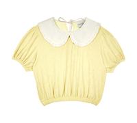 Carina Claudine Collar Organic Cotton Terry T-Shirt Pale yellow 4 years