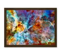 Carina Nebula Hubble Star Birth Space Cosmos Artwork Framed Wall Art Print A4 Artery8 Brown One Size