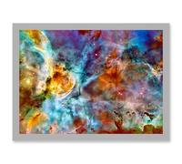 Carina Nebula Hubble Star Birth Space Cosmos Artwork Framed Wall Art Print A4 Artery8 Light Grey One Size
