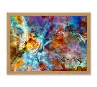 Carina Nebula Hubble Star Birth Space Cosmos Artwork Framed Wall Art Print A4 Artery8 Light Oak One Size