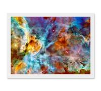 Carina Nebula Hubble Star Birth Space Cosmos Artwork Framed Wall Art Print A4 Artery8 White One Size